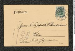 Nachlass Franz Steindachner, Postkarte von A. Brauer an Franz Steindachner (13.10.1906), Inv.Nr. 53.03, Seite 2